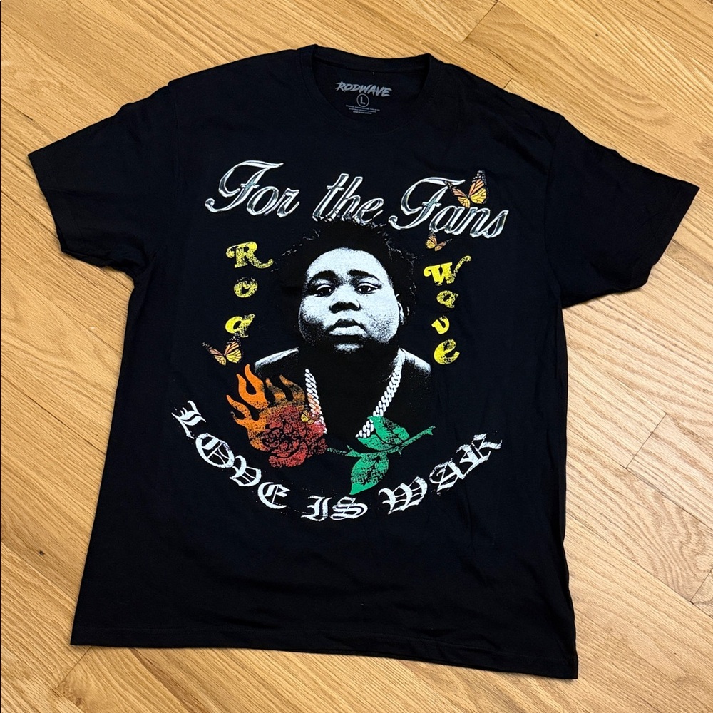 Black Graphic T-Shirt with Colorful Design